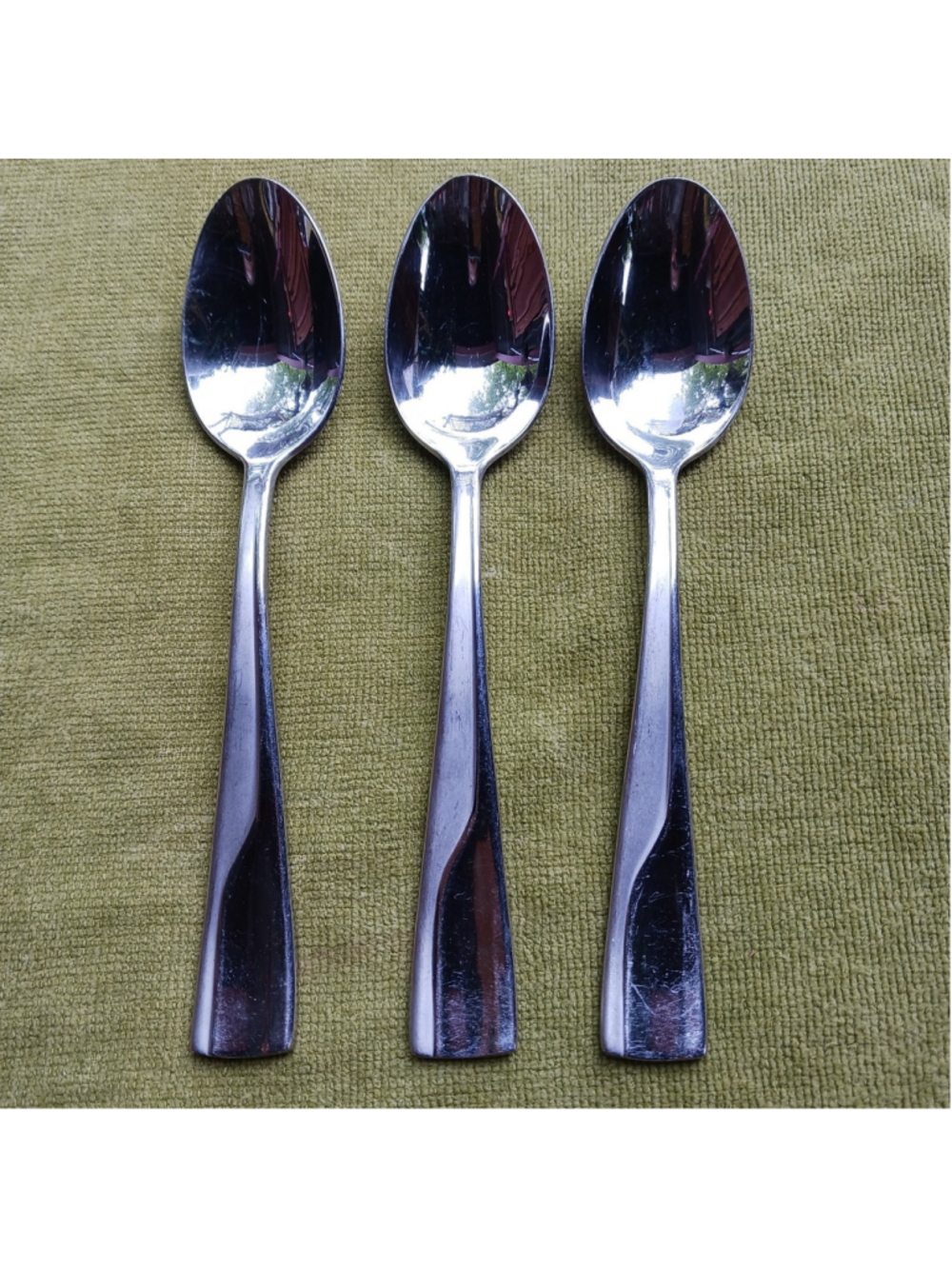 Oneida Splice Set of 3 Dinner / Oval Bowl Soup Spoons 7" Quality Stainless